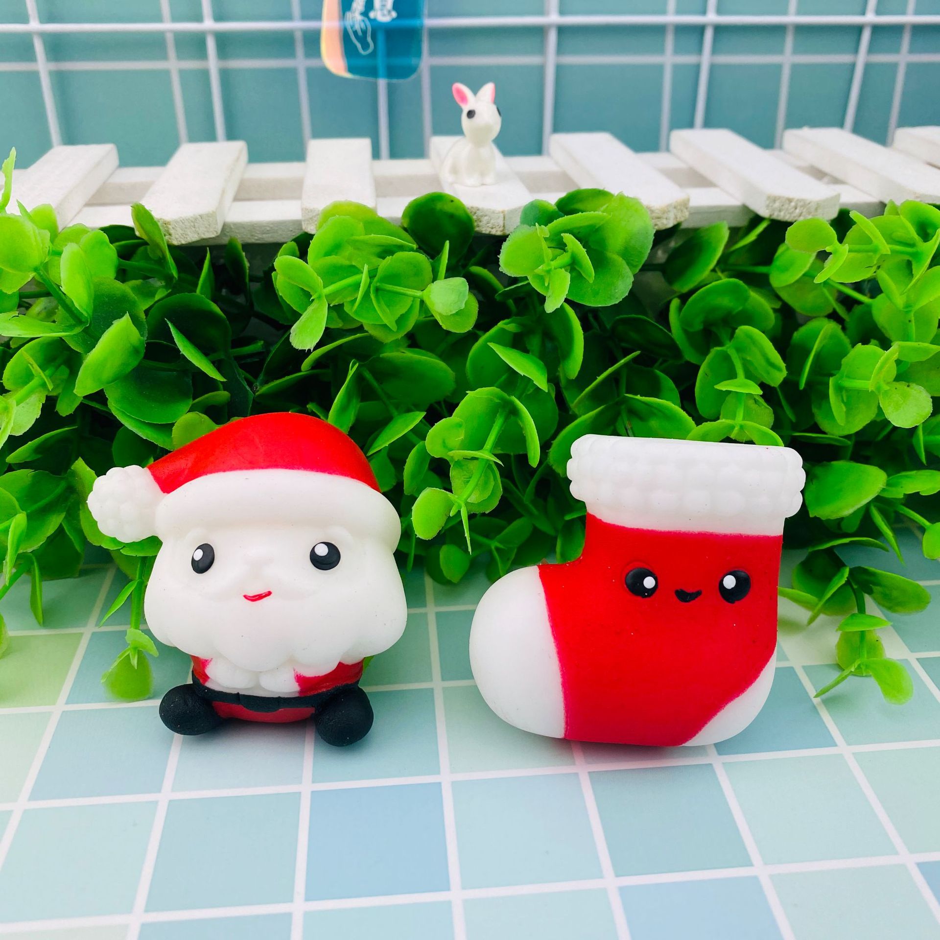 跨境热卖tpr圣诞捏捏乐团子 儿童减压发泄软胶玩具 萌团子捏捏乐