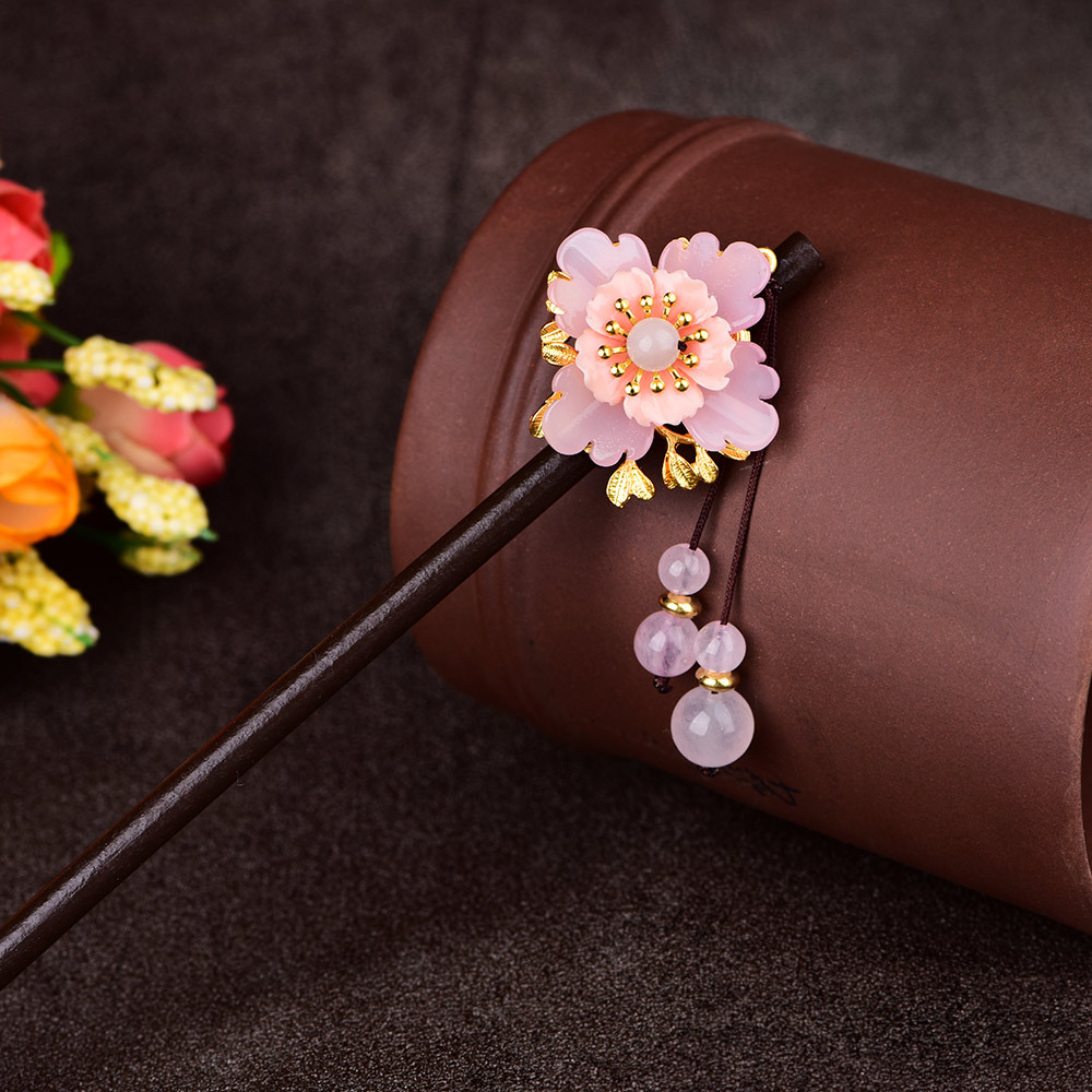 民族风汉服唐装古典发钗盘发簪子装饰品公主流苏饰品女 古风发簪