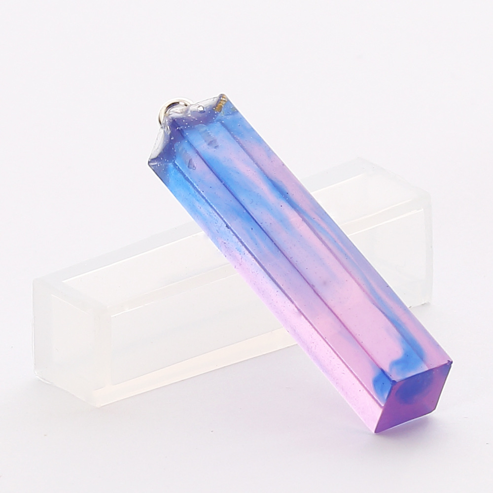 diy饰品水晶滴胶吊坠硅胶模具长条正方体圆柱体三角体水晶形