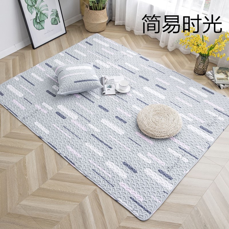 Nordic Cotton Fabric Carpet Mat Household Bedroom Coffee Table Tatami Mat Cotton Crawling Mat Non-Slip Machine Washable