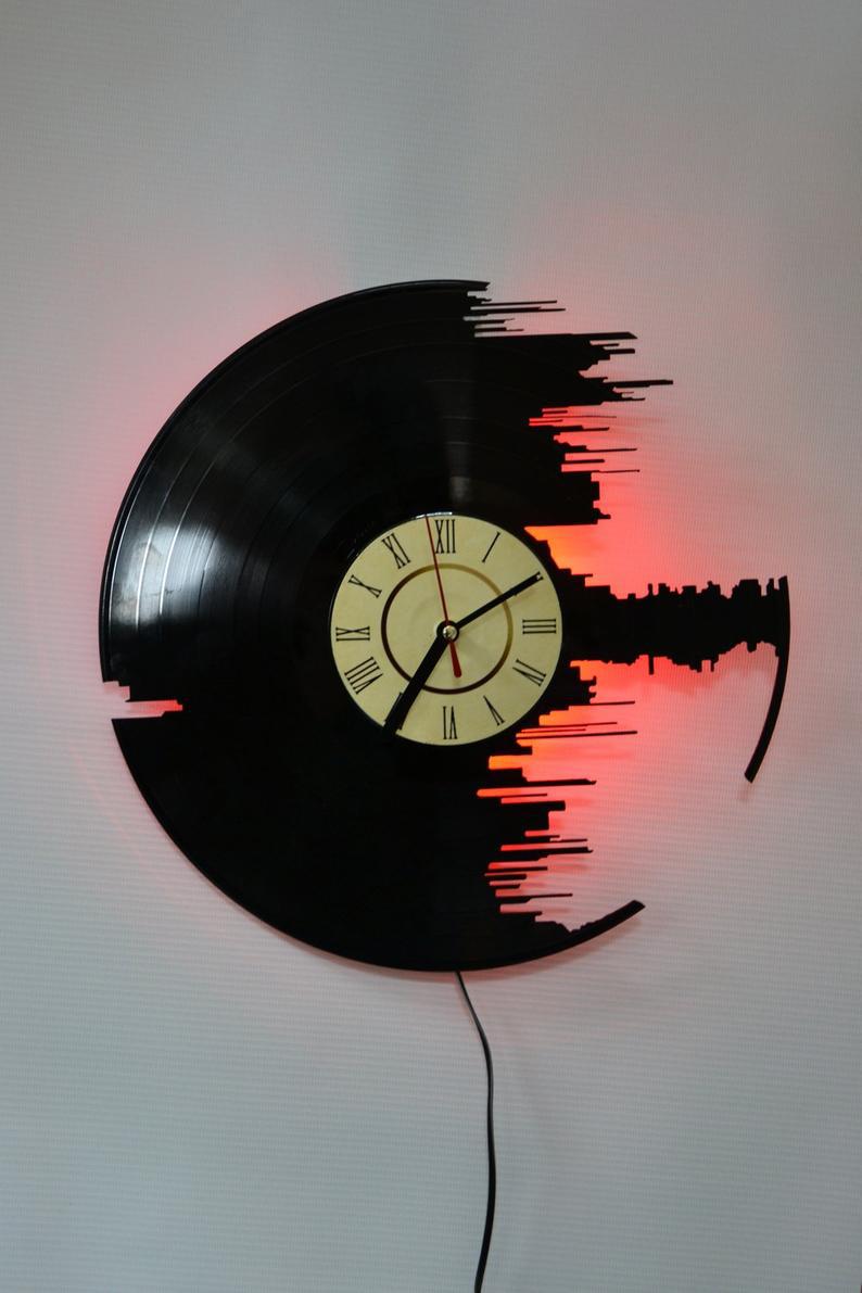 唱片挂钟vinyl wall clock 创意复古怀旧星球大战时钟黑胶挂钟表