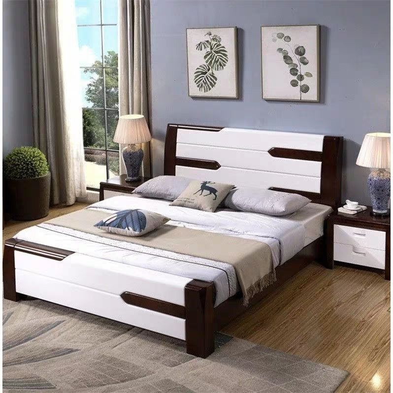 实木床1.8米双人大床1.5北欧原木现代简约主卧室家具婚床北欧床