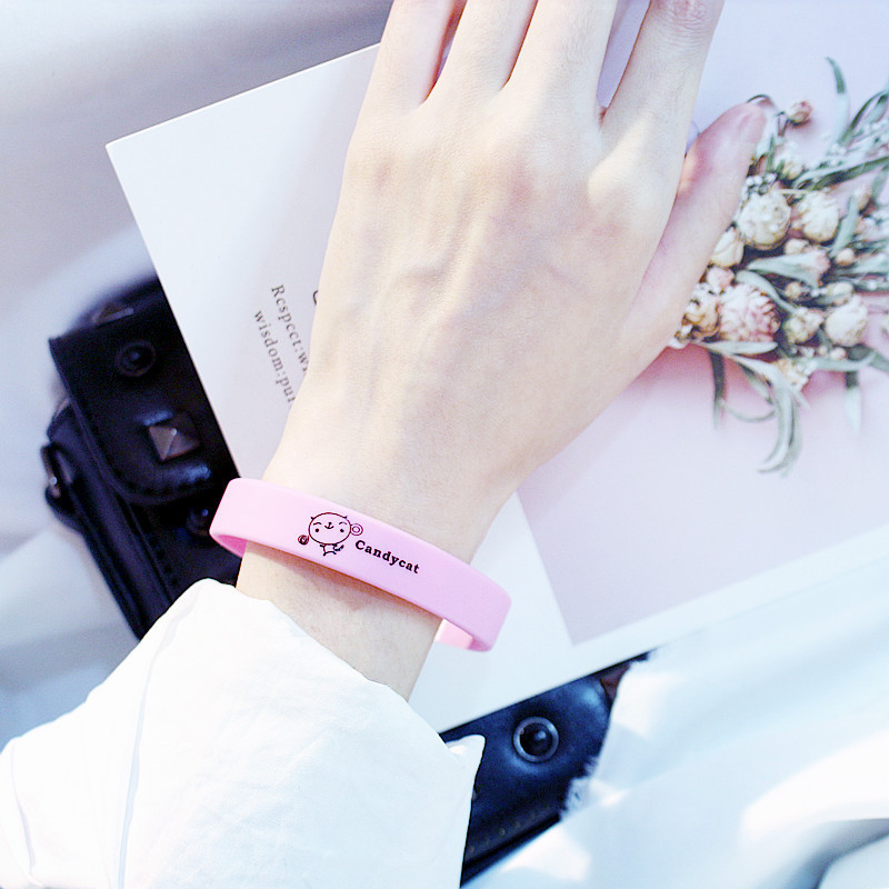 ins同款少女心卡通手环网红女硅胶个性简约可爱学生情侣闺蜜腕带