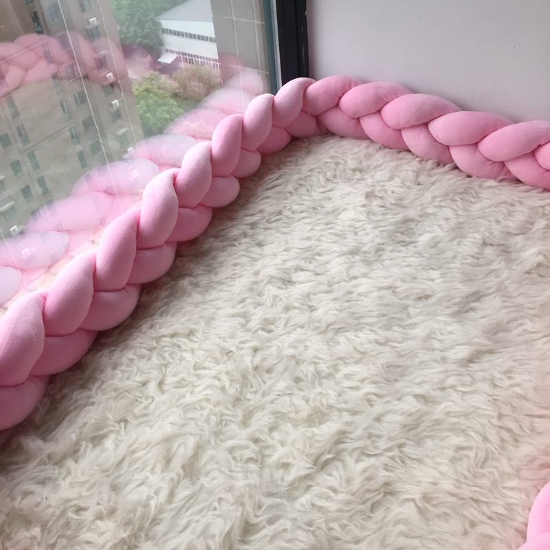 INS Baby Dough-Twist Style Plaits Bed Fence Baby Room Drop-Resistant Fence Hand-Woven Long Knot Bumper Strip