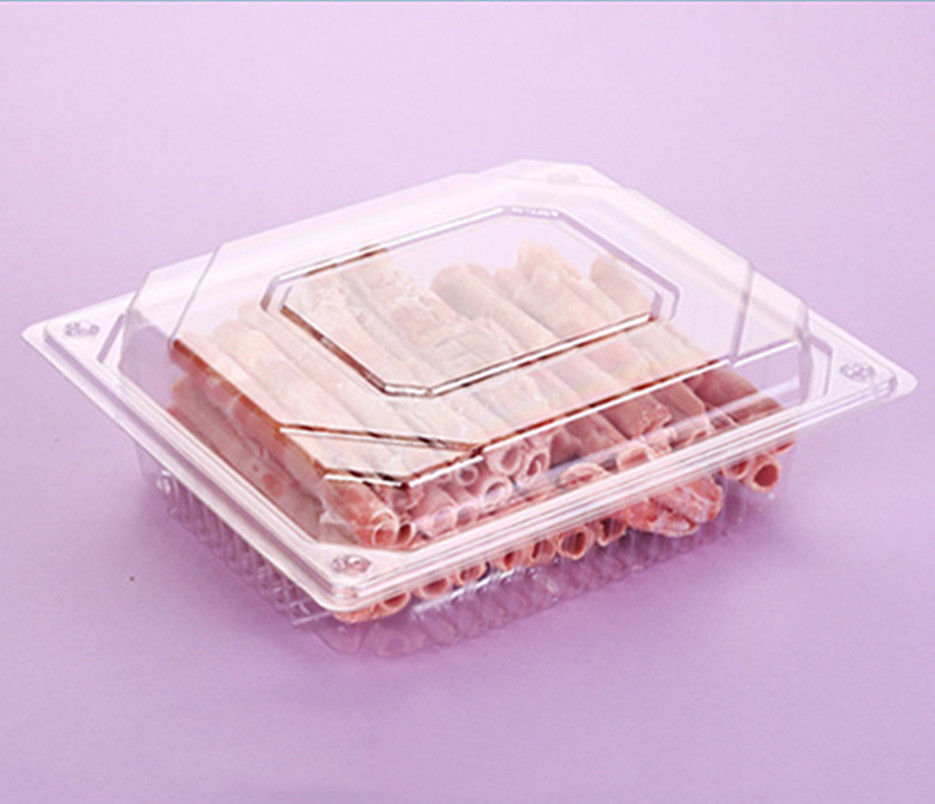 供应 肉片包装盒500克 超市肉类保鲜盒 一次性透明包装盒一斤装