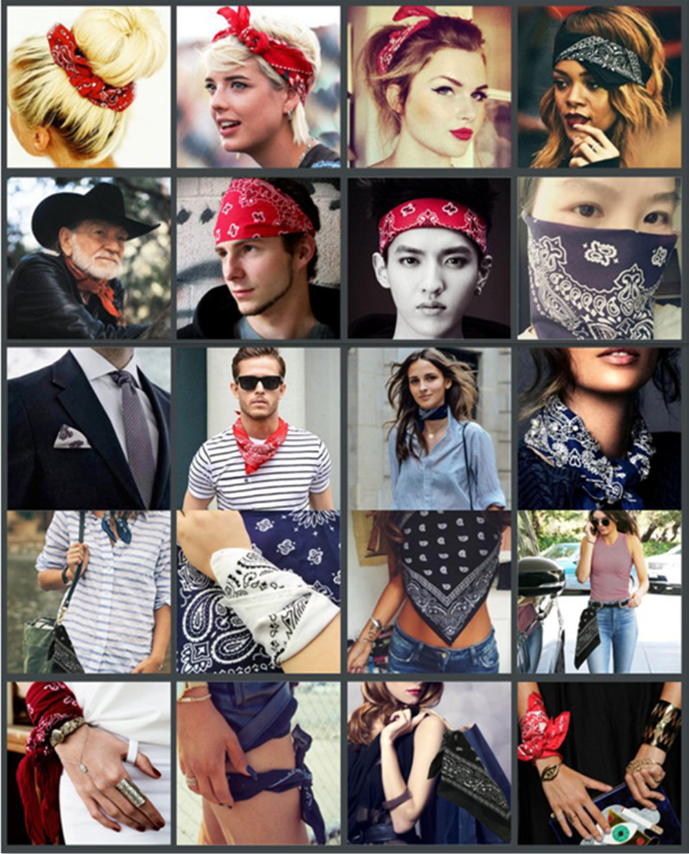 【品质好货】全棉paisley头巾方巾嘻哈街舞面罩多功能手帕bandana