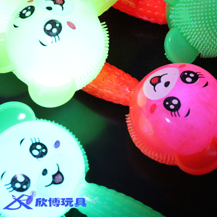 Glow Stick Hairy Ball Flash Bear Factory Direct Sales Wholesale Children's Luminous Toys Hot Sale Beach Stall Goods