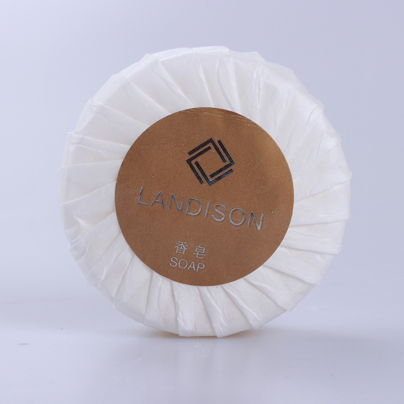 环保纸包装一次性酒店香皂20g40g圆形香皂酒店宾馆一次性用品