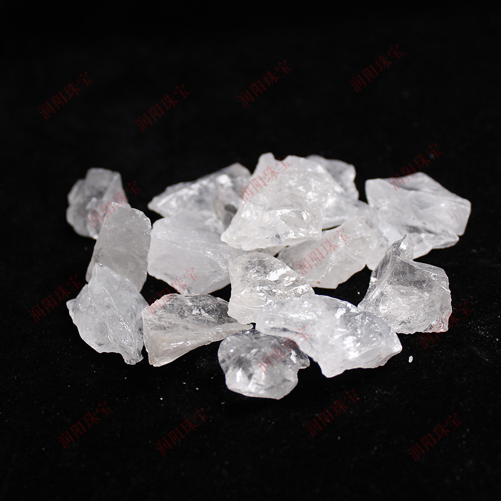 runyangshi东海天然白水晶原石大颗粒未抛光碎石矿标收藏消磁标本