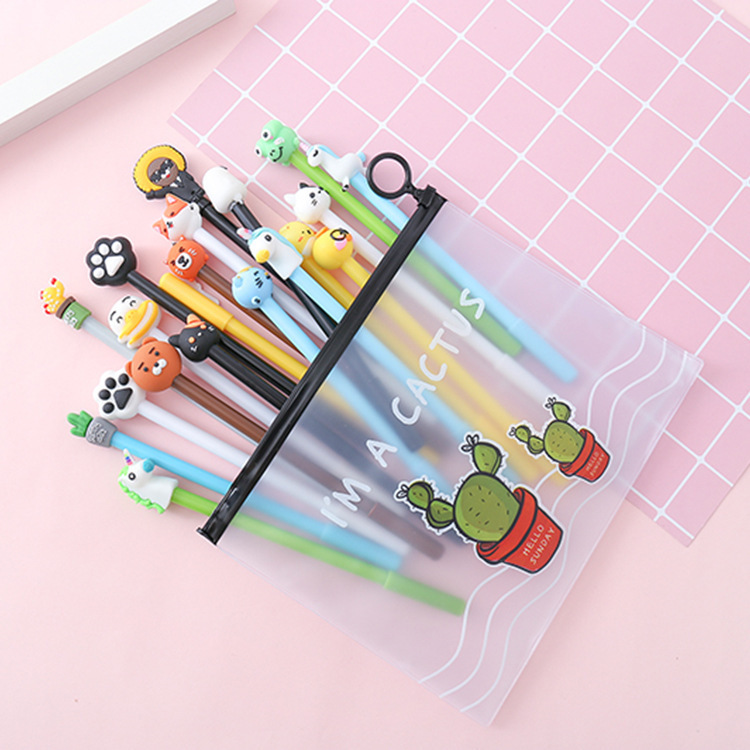 Girl Heart Cute Cartoon 0.5 Black Gel Pen Set 20 plus Pencil Case Student Ball Pen Signature Pen Internet Celebrity