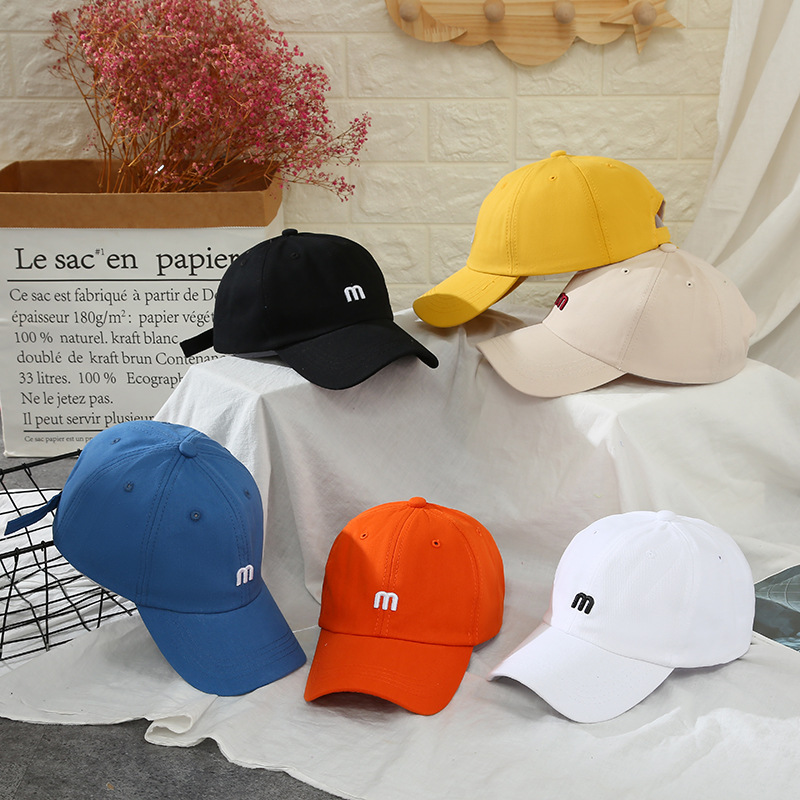 Simple Fashion Letter Embroidery Peaked Cap Pure Cotton Foreign Trade Personality Solid Color Outdoor Sun Hat Factory Wholesale