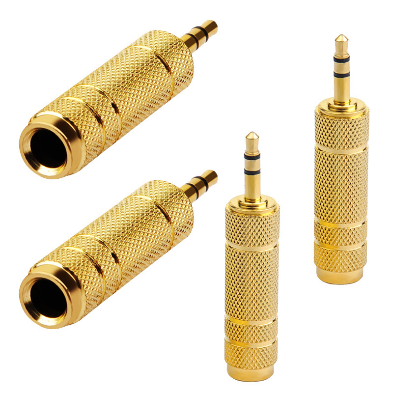 5转3.5 转接头麦克风话筒耳机3.5mm母孔转6.35公插头小转大