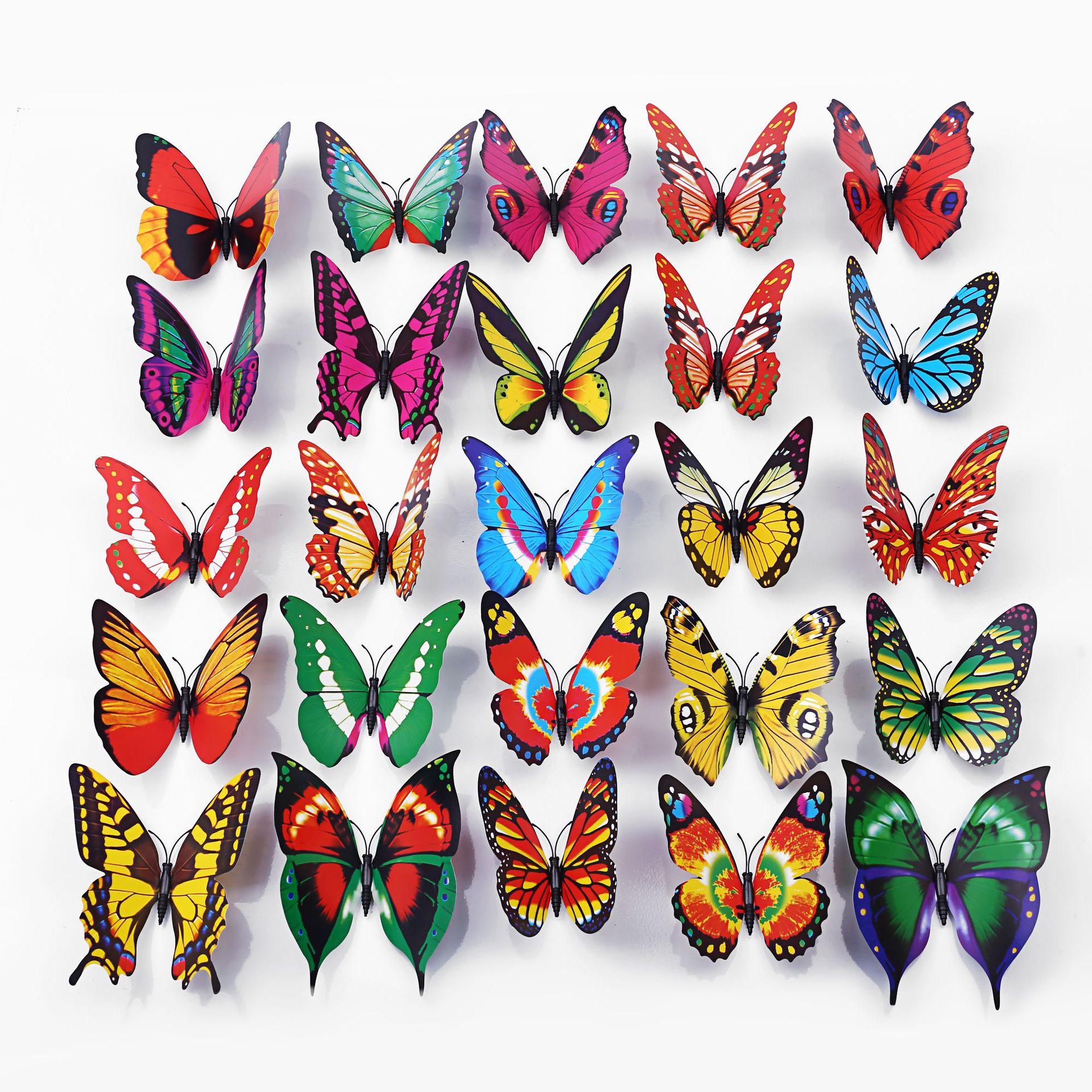 3d立体蝴蝶 批发pvc塑料仿真蝴蝶 10只套装家具装饰摆件单层蝴蝶