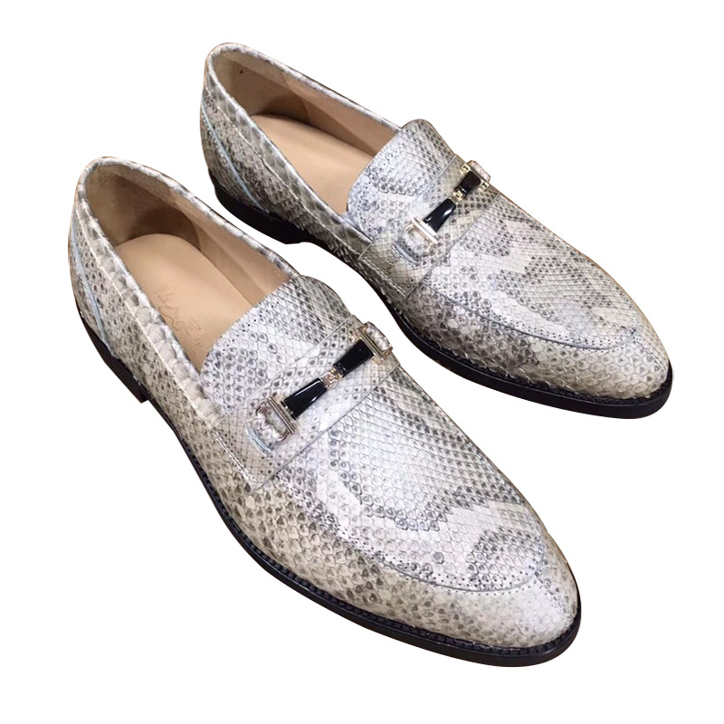 厂家直销男士皮鞋新款蟒蛇皮皮鞋潮男真皮运动休闲鞋百搭真皮底鞋