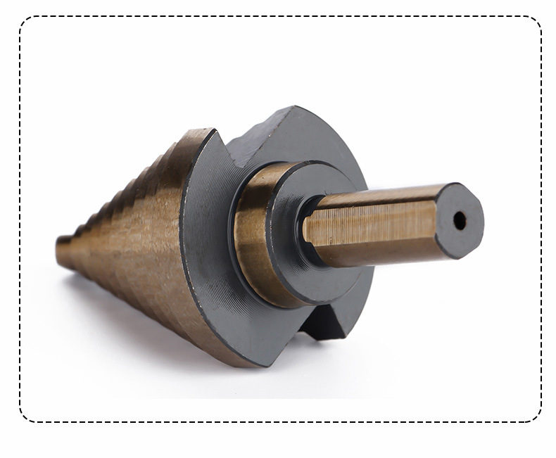 5件套铝盒钢板打孔器英制5pc烤黄三角孔扩孔宝塔钻头台阶梯钻