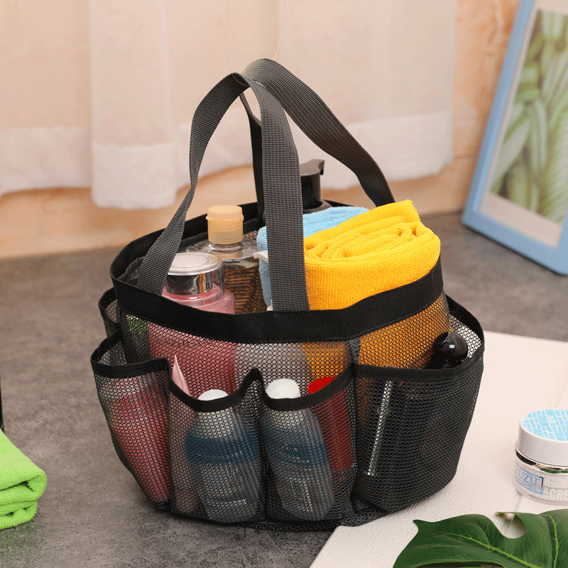 Portable Mesh Beach Bag Makeup Travel Storage Wash Bag Mesh Portable Swimming Multi-Pocket Beach Bag Wholesale