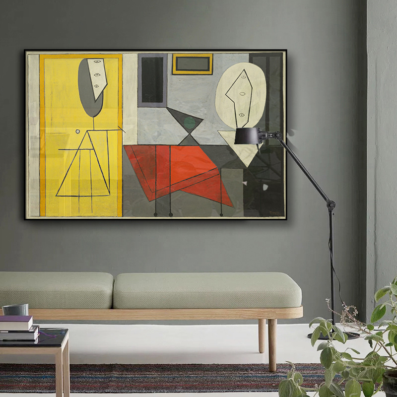 毕加索 后现代抽象大师艺术装饰画时尚轻奢客厅书房挂画大幅壁画