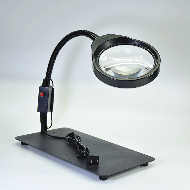 豪华版大底座长臂台式带灯放大镜032c电子维修产品检测led台灯