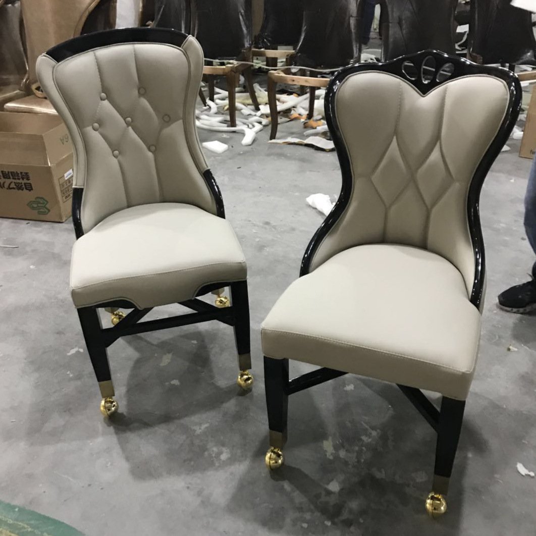 牌手座椅扑克玩家椅娱乐场贵宾椅棋牌室椅脚带滑轮