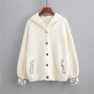 毛衣外套加厚连帽短款