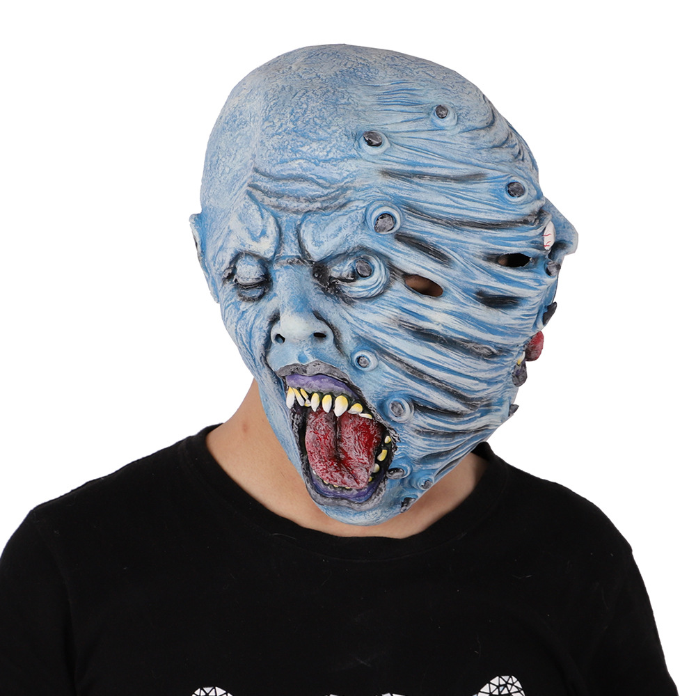 万圣节面具 恐怖化装舞会恶魔防毒面具 僵尸亡灵乳胶头套派对文化