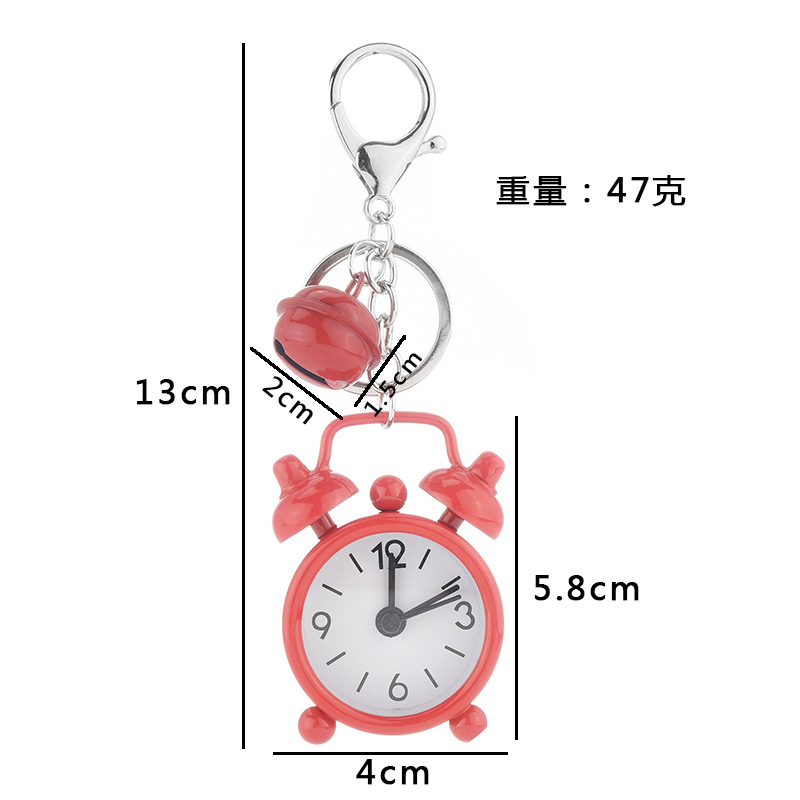 Japanese and Korean Popular Alarm Clock Keychain Pendant Alarm Key Ring Cars and Bags Ornament Accessories Creative Activity Gift