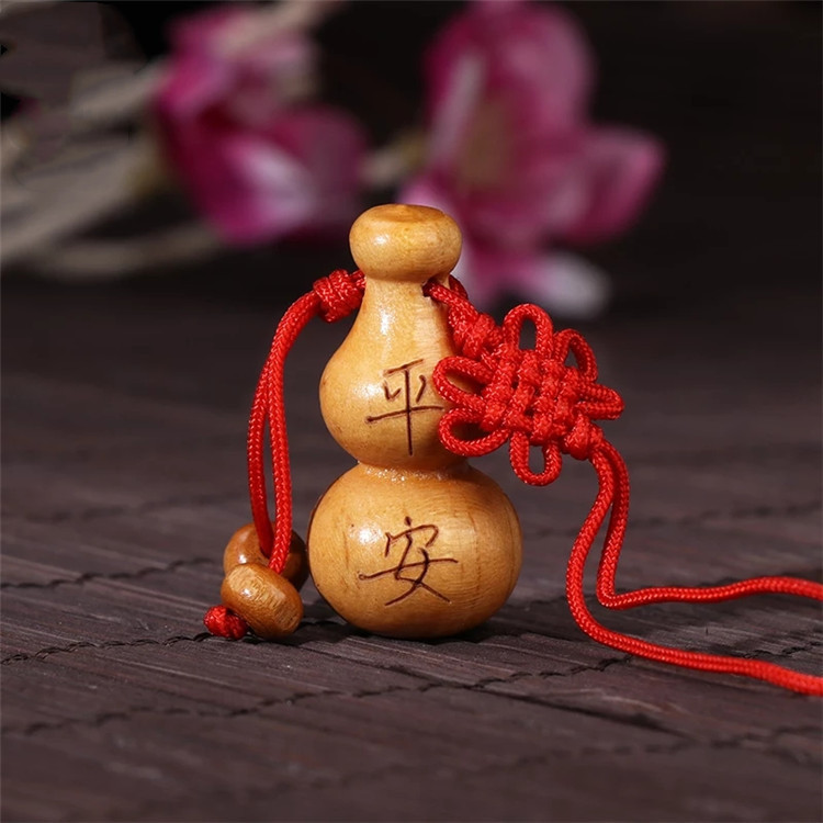 桃木葫芦雕刻平安福禄吉祥如意葫芦小挂件景区纪念品挂件
