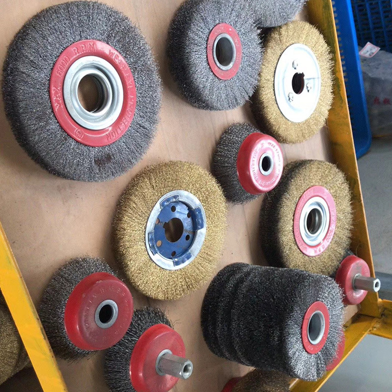 厂家直销抛光毛刷轮 机械镀铜丝毛刷轮 金属抛光除锈除污钢丝轮
