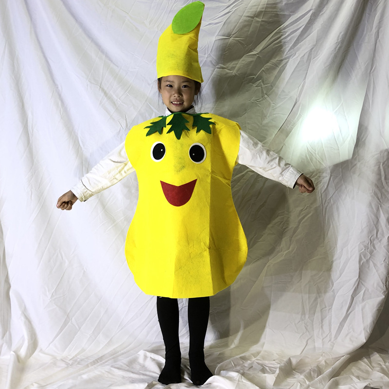 六一儿童节水果服装蔬菜幼儿园环保时装秀儿童无纺布水果服装