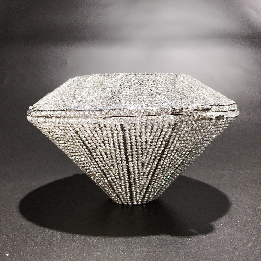 bl130立体钻石造型镶钻晚宴包满钻水晶包外贸女士手拿包宴会女包