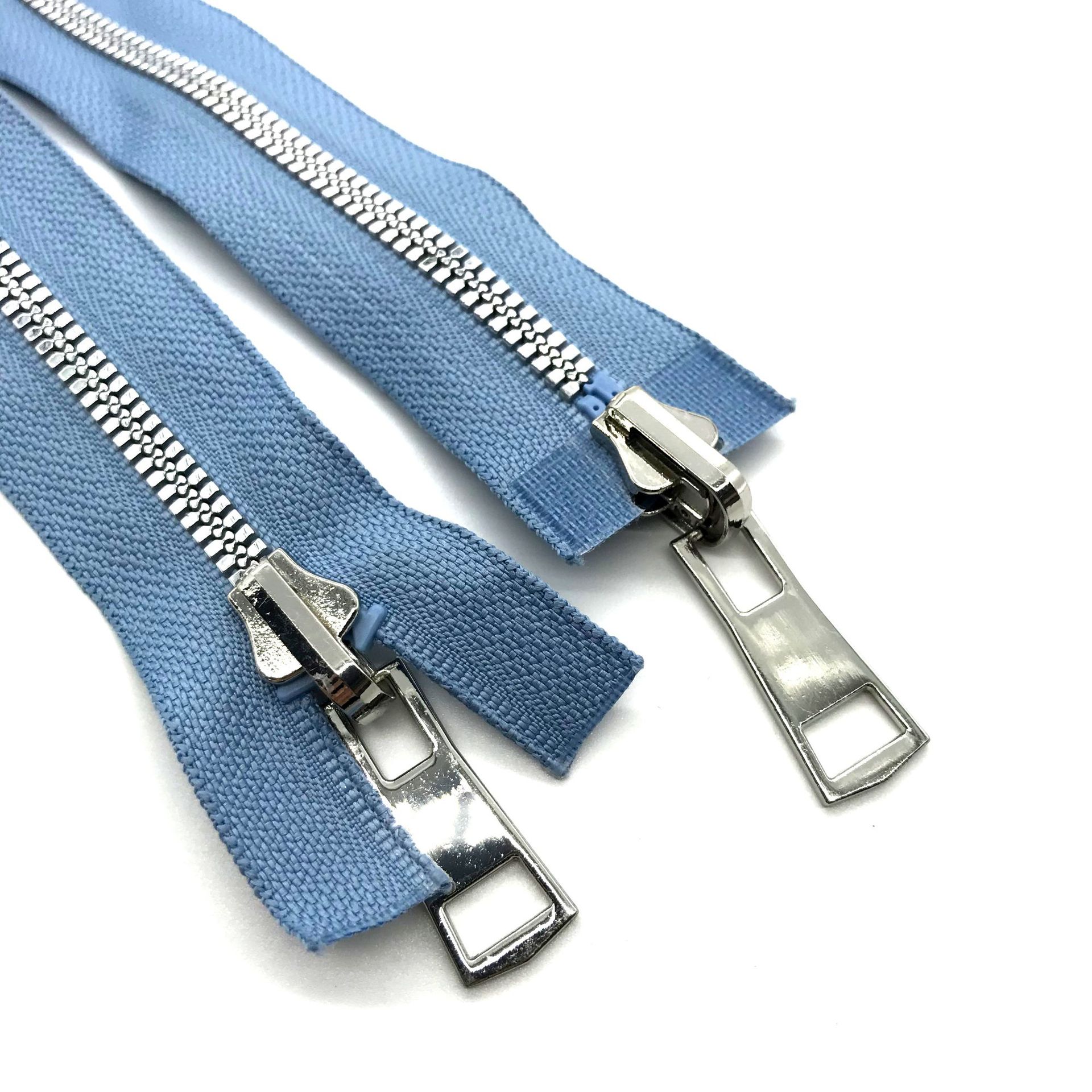 5#玉米牙树脂双开拉链 镀银仿金属胶牙双头上下拉旋转前中拉链