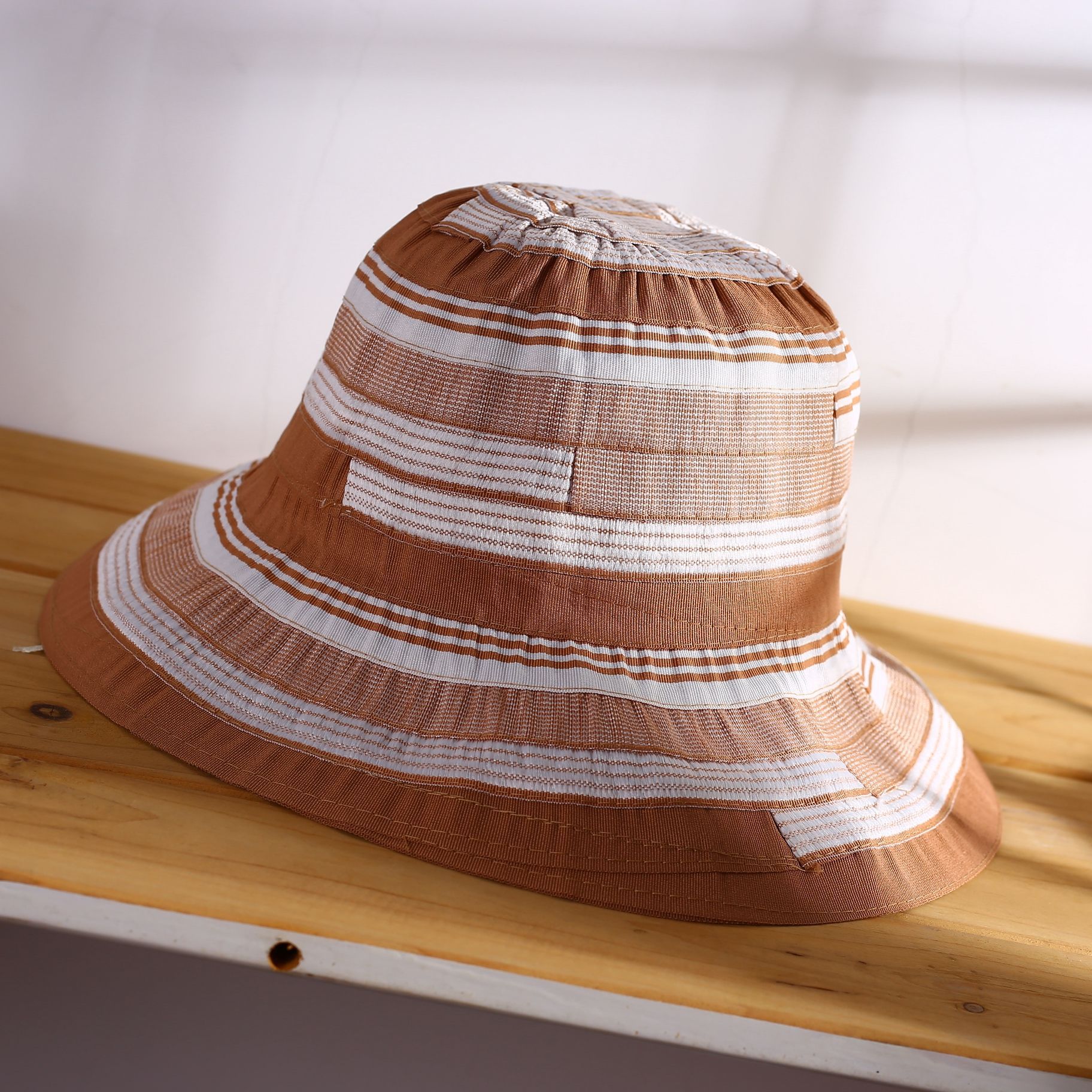 春夏款拼色日系渔夫帽轻薄可折叠易携带女士遮阳帽防晒帽太阳帽子