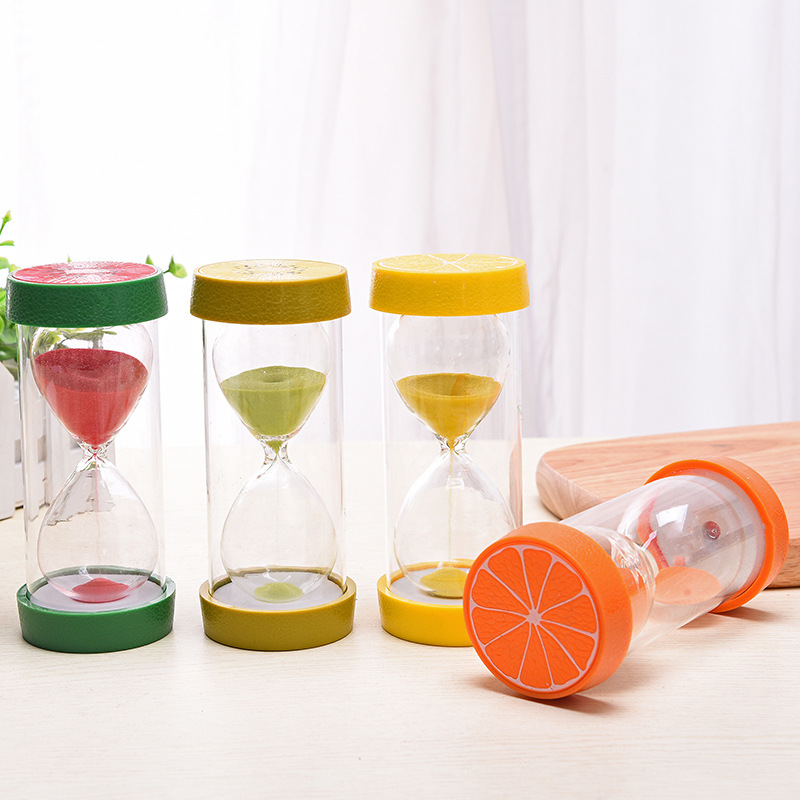 Fruit Hourglass Children's Toy Timer Birthday Gift Plastic Glass Hourglass Creative Decoration Timer Gift