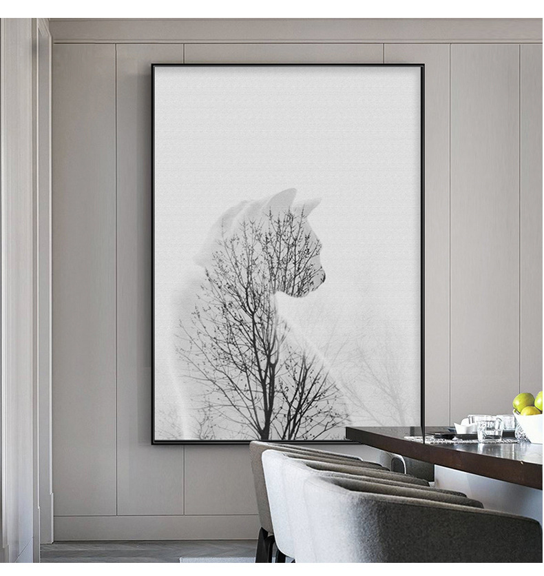 北欧黑白装饰画现代抽象人物创意挂画客厅背景墙面餐厅卧室壁画