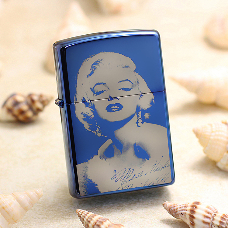 zippo打火机20446蓝冰梦露头像
