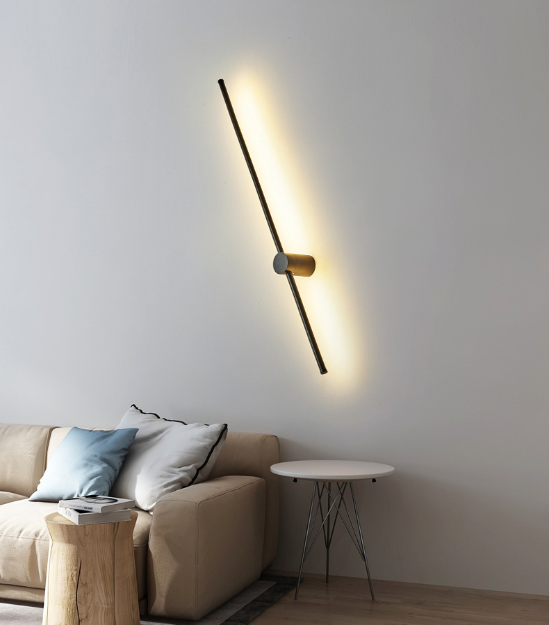 床头壁灯北欧极简创意明线性led长条形简约客厅沙发卧室背景墙灯