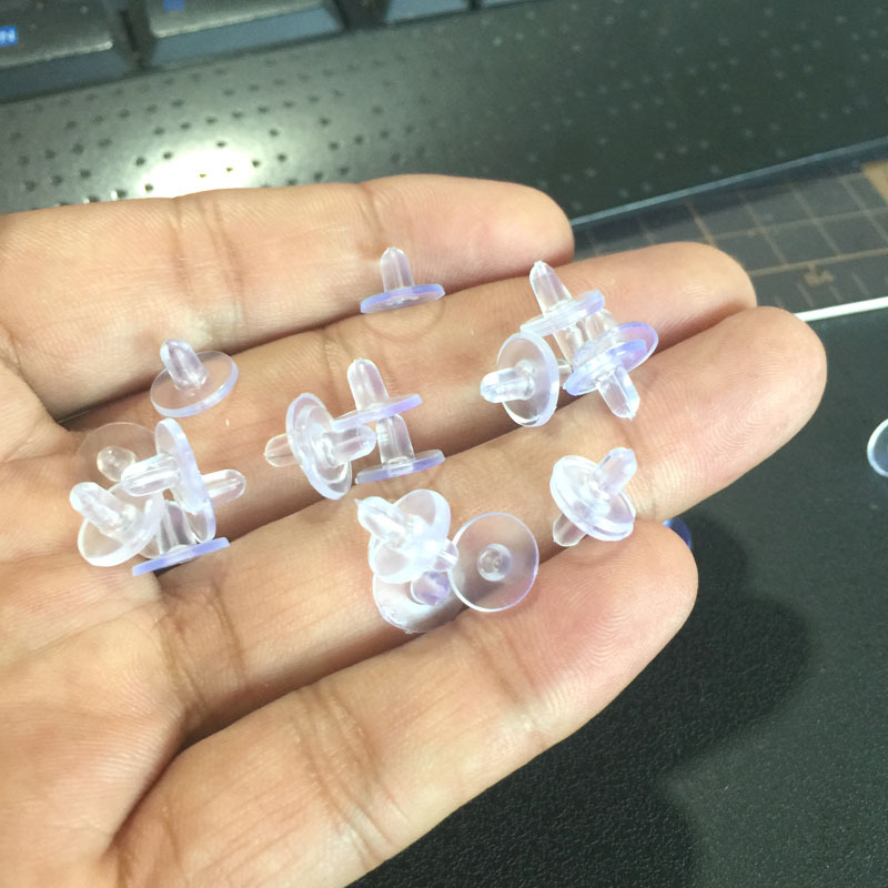 Frisbee Ear Stud Plug Plastic Transparent UFO Earplug Silicone Ear Cap Anti-Slip behind Ear Studs Ear Clip Wholesale