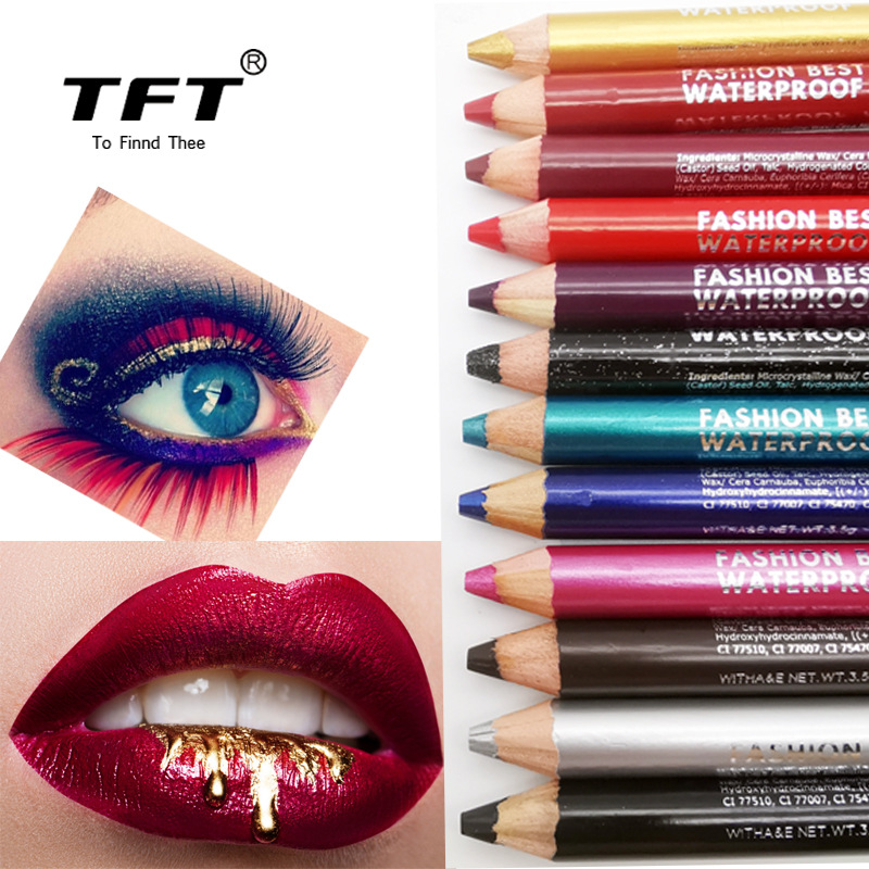 TFT Foreign Trade New Product Eyeliner Pen with Pencil Sharpener Lipstick Pen Lip Liner Factory Direct Sales