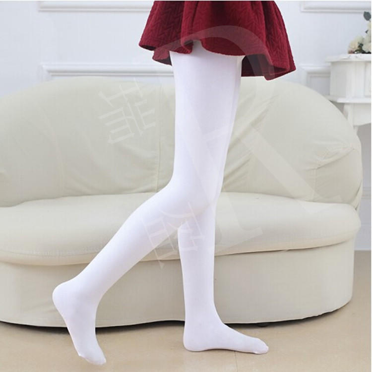 春夏款儿童白色连裤袜天鹅绒女童芭蕾袜90d舞蹈演出打底袜大童袜