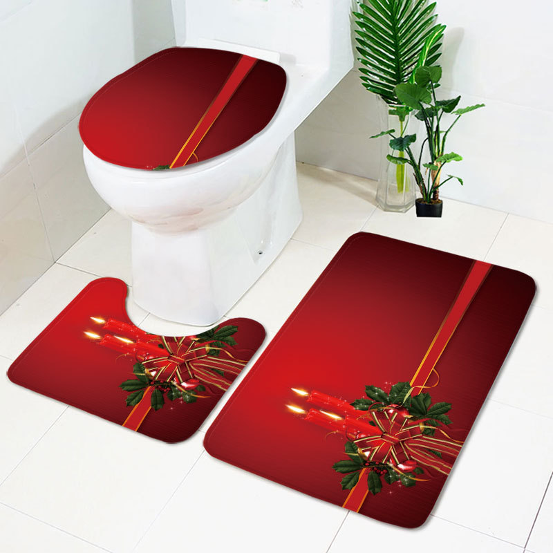 Bathroom Toilet Floor Mat Set Three-Piece Set Living Room Carpet Bedroom Floor Mat Kitchen Mat Factory Direct Sales