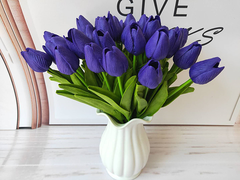 仿真pu郁金香 高端pu仿真花 人造装饰花,婚庆家居摆设道具