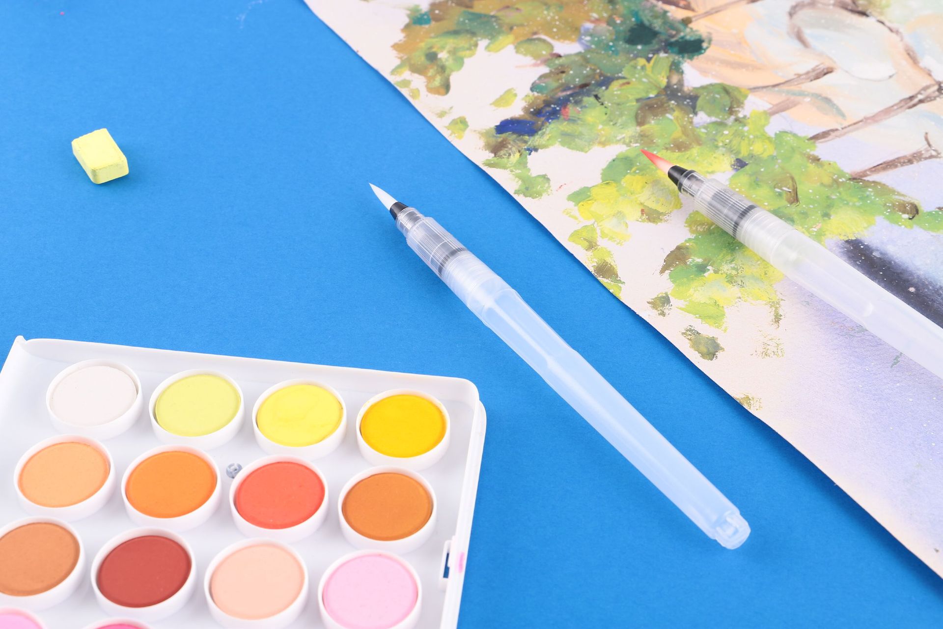 批发6支自来水笔套装尼龙储水毛笔固体水彩画水溶彩铅画笔