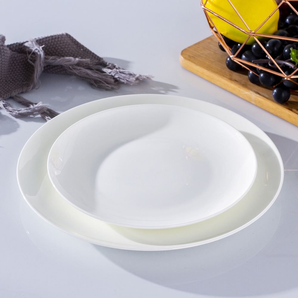 西式平盘6寸8寸10寸纯色骨瓷盘景德镇陶瓷盘画盘凉菜盘牛排盘西餐