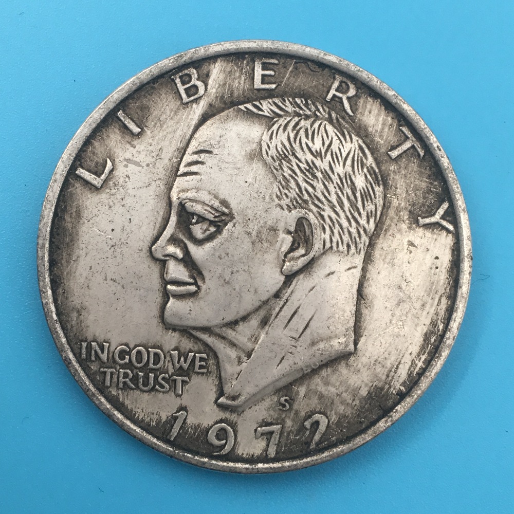 外贸银币银元1972年美国艾森豪威尔可吹响银元骷髅币厂家收藏批发