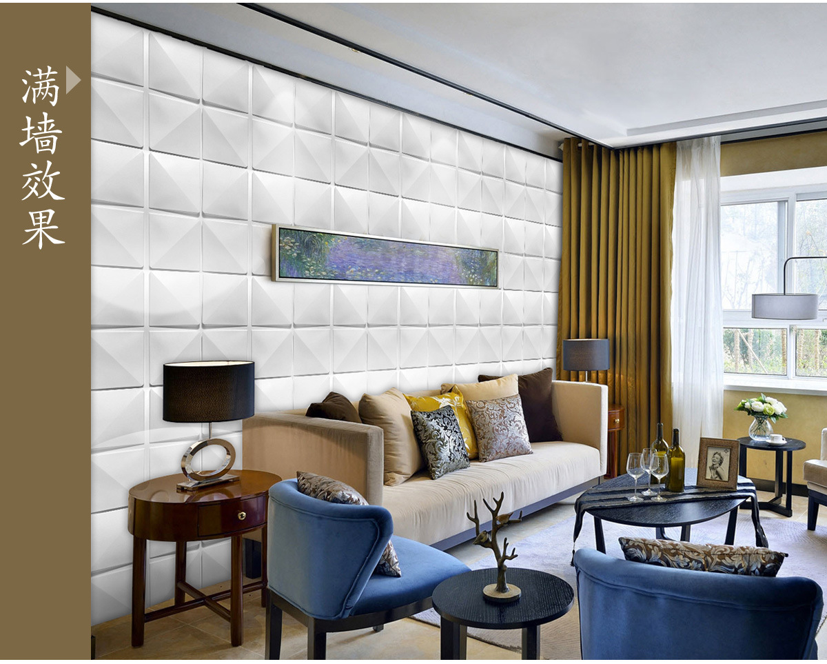 厂家直销pvc三维板背景墙3d墙贴卧立体墙板室客厅公司前台形象墙
