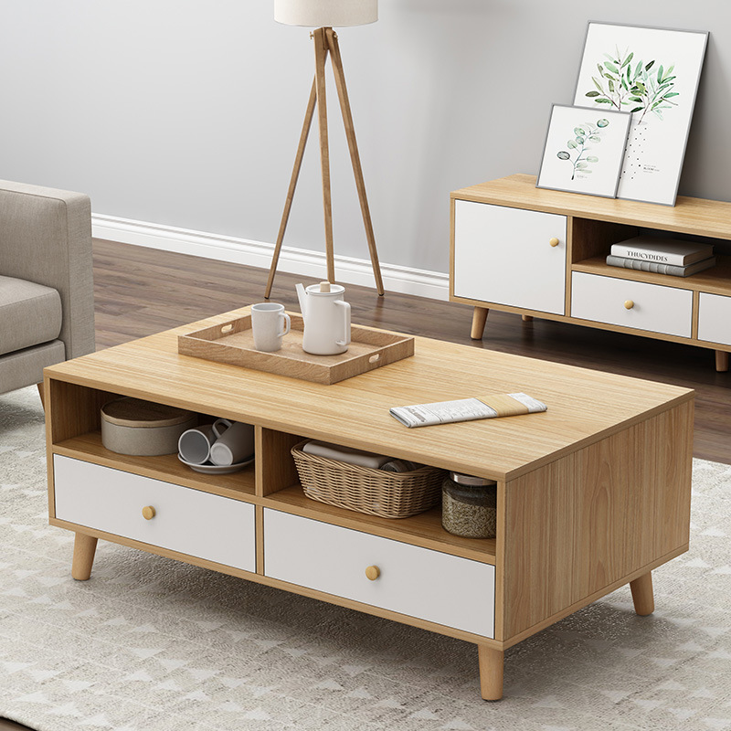 茶几简约现代客厅抽屉储物小茶几家用木质茶台创意茶桌小户型桌子
