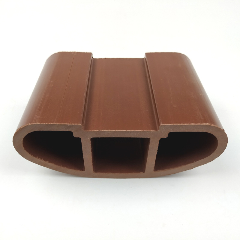 厂家直销 塑木栏杆扶手 半圆弧形 塑木栈道 仿木扶手塑木护栏扶手