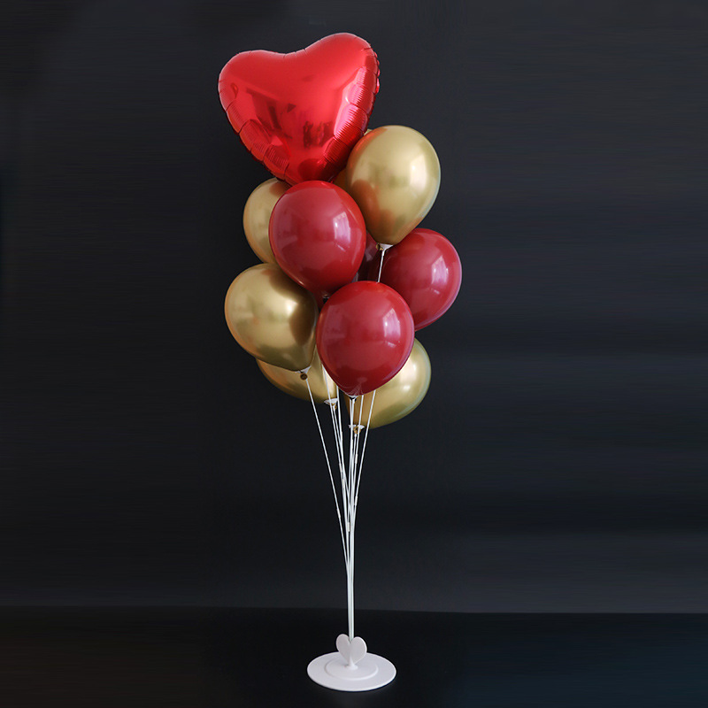 爱心支架托杆可拆卸地飘杆子气球座绑汽球托盘支撑杆立柱桌飘树