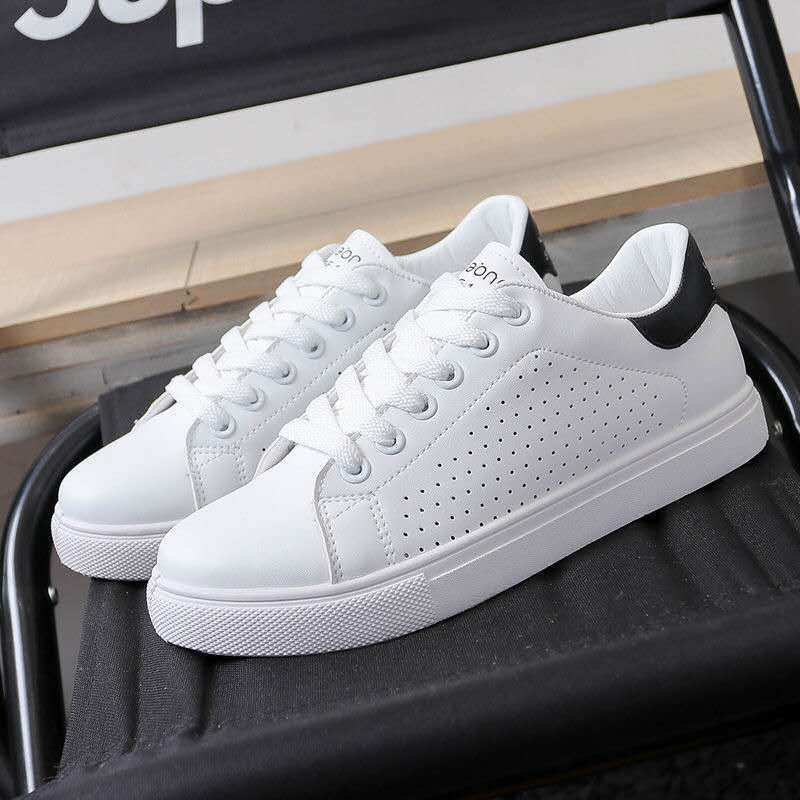 小白鞋女学生韩版百搭单鞋国产平底皮面低帮休闲透气板鞋时尚新款