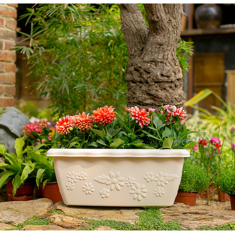 爱丽思树脂长方形花盆种花种菜盆室内阳台长条花槽爱丽丝塑料花盆